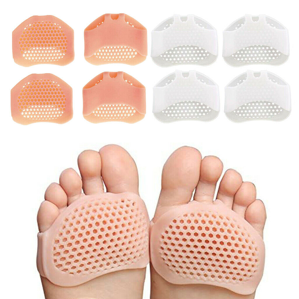 4 Pairs Set Unisex Ball of Foot Pads Metatarsal Pads Support Foot Cushion