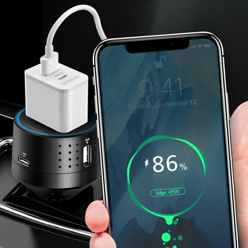 12v 24v to 110v 220v Socket Inverter 3.1A Car Quick Charge USB Port Mobile Phone