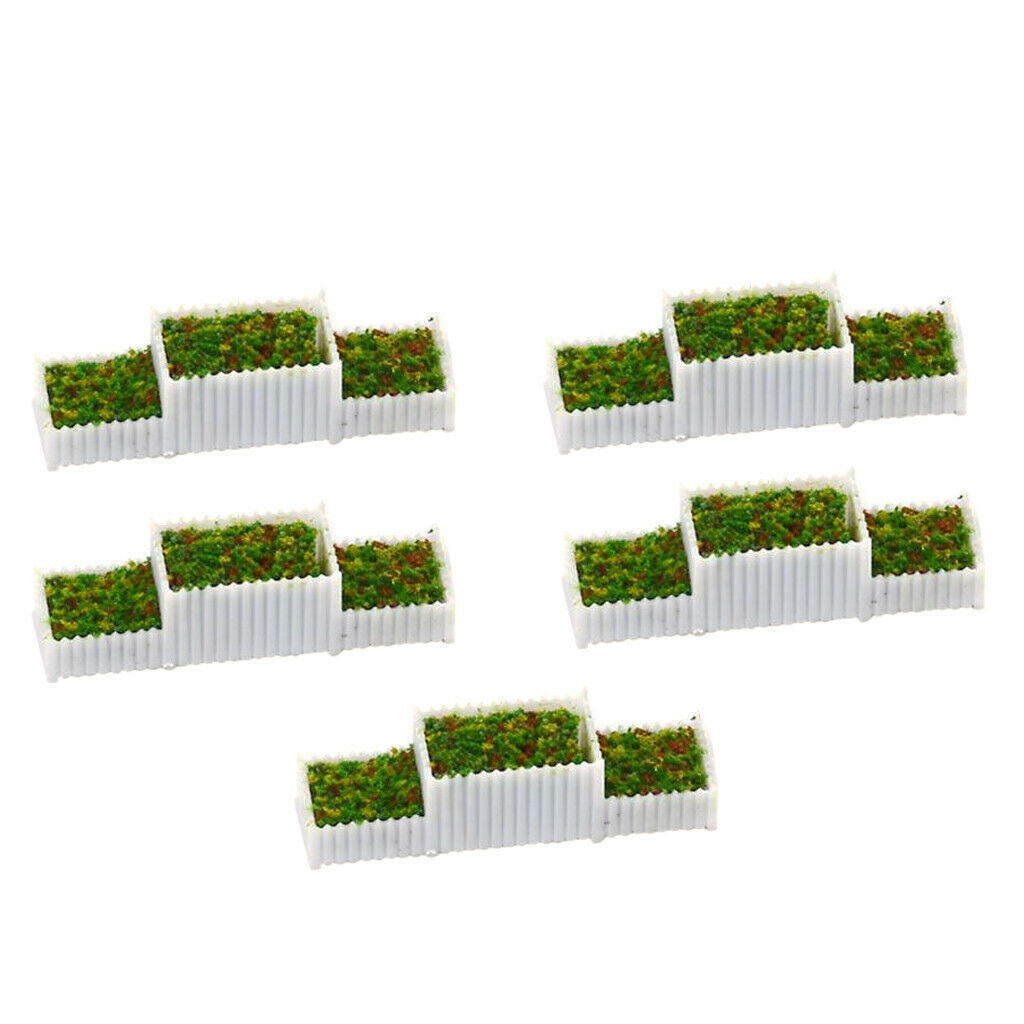 Set of 20 1/100 Gauge HO Flower Beds Set for Street Scenery Building Layout