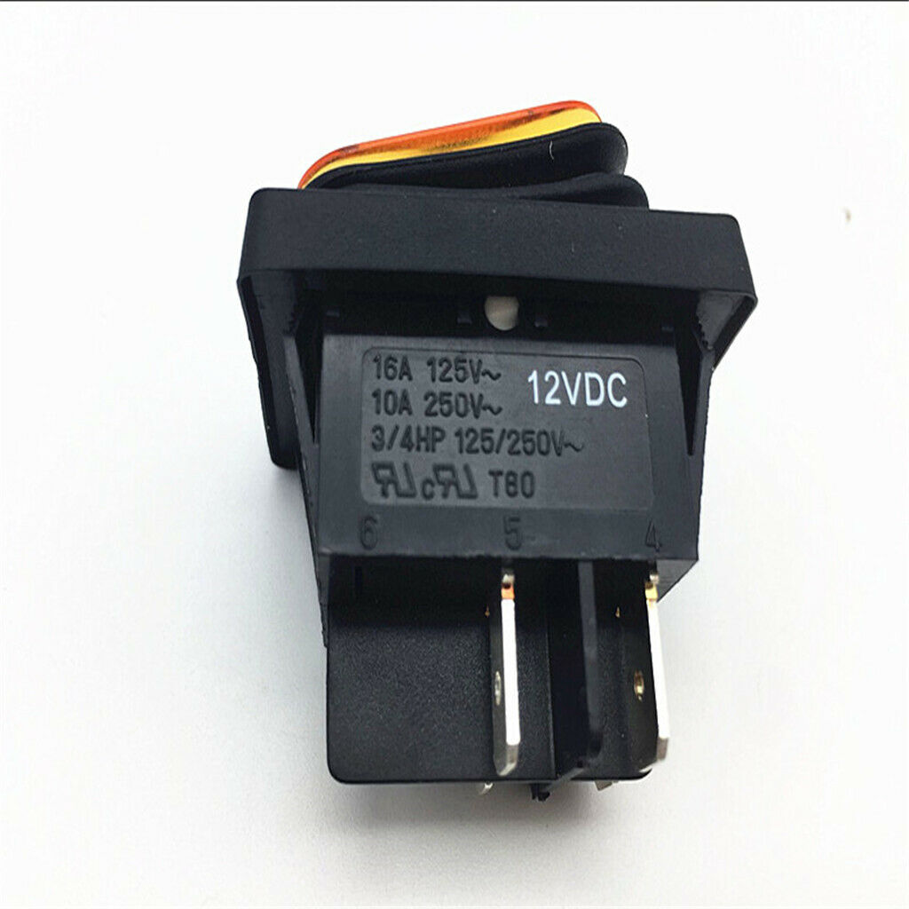 12V 4 Pins Car Boat Fog Light Rocker Toggle Switch Dashboard Parts Yellow