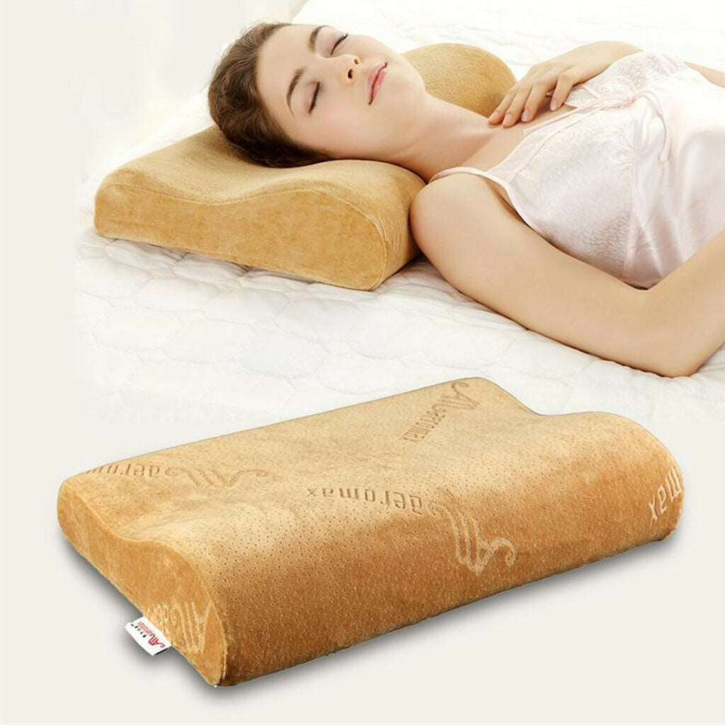 Memory Foam Sleeping Pillow Cushion for Teenager Neck Back Pain Brown