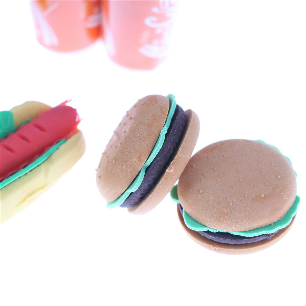 8PCS Plastic Children Kids Hamburger Chips Cola Food Pretend Role Play Set TDD