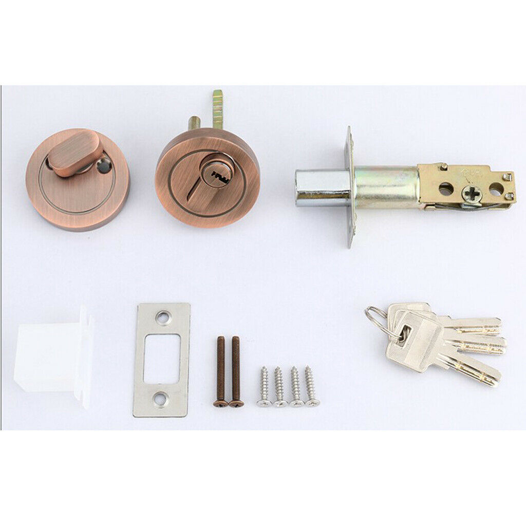Brass Cylinder Deadbolt Door Lock Security Dead Bolt Locks With 3 Keys #4