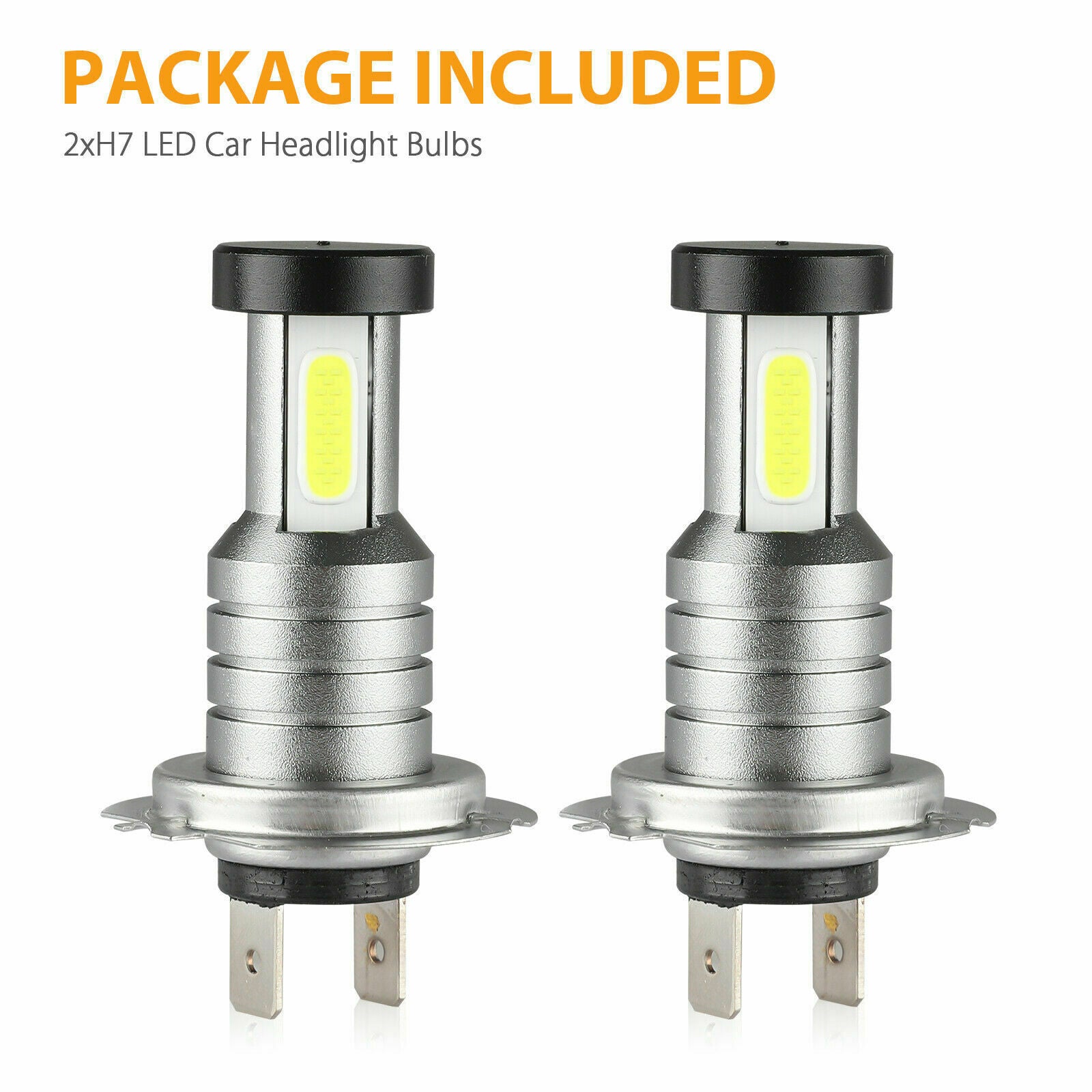 2x H7 LED Headlight Bulb Kit High Low Beam 100W 30000LM Super Bright 6500K White