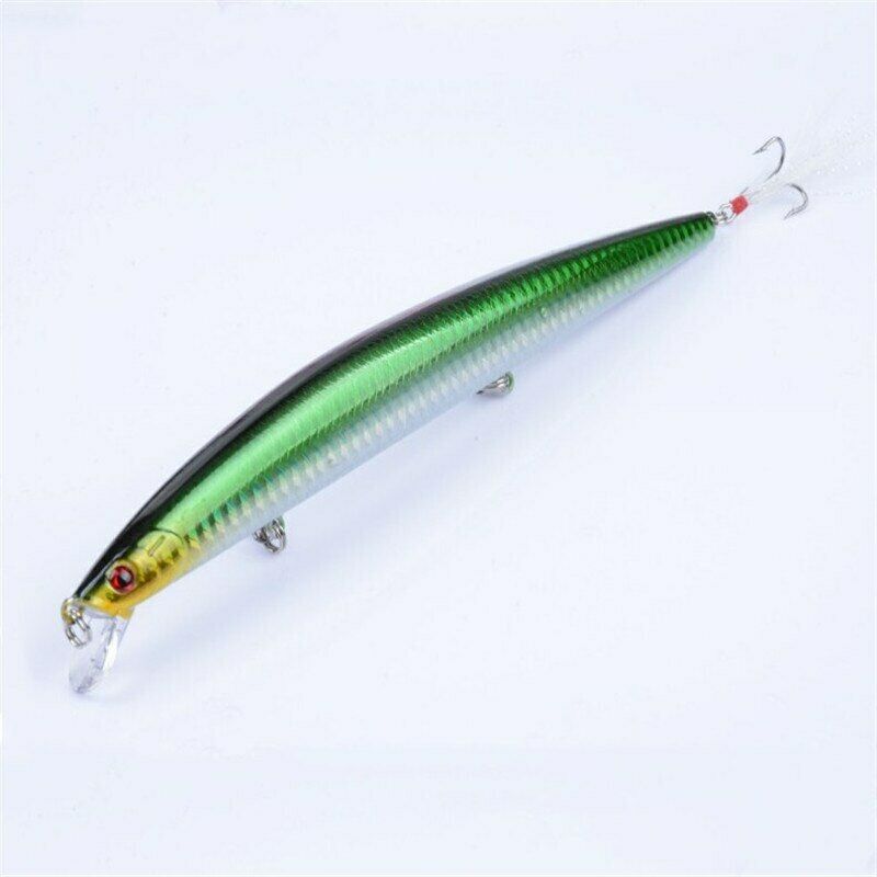6PCS Sinking Minnow Fishing Lure 0.74oz 7.3in Artificial Bait Long Wobbler Hard