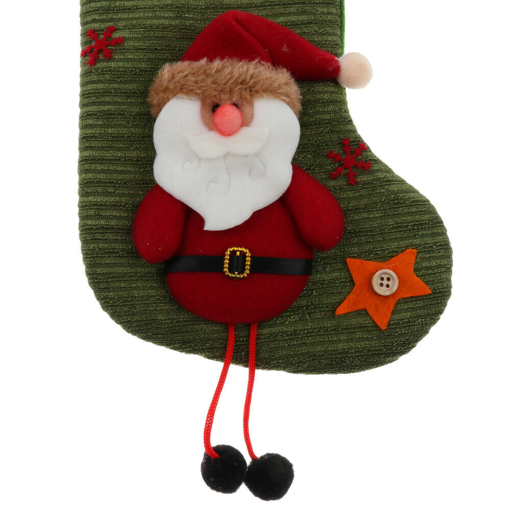 Santa Claus Pattern Christmas Stocking Sock Xmas Holiday Decoration Gift