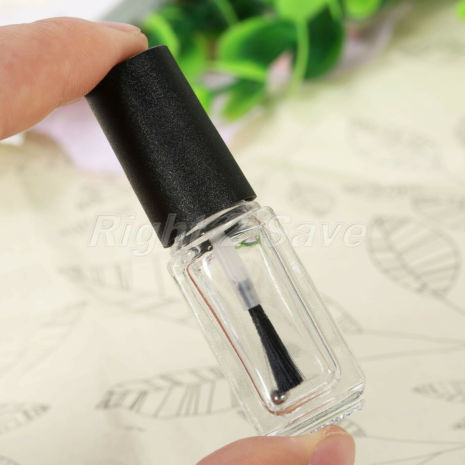 5ml Empty Clear Glass Nail Polish Bottles Square Shape Refillable Containers
