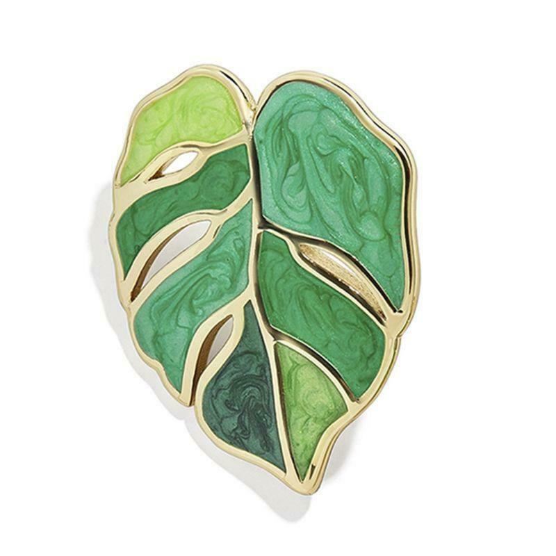 Fashion Flower Leafs Earrings Female Enamel Green Plant Statement Drop Earrings