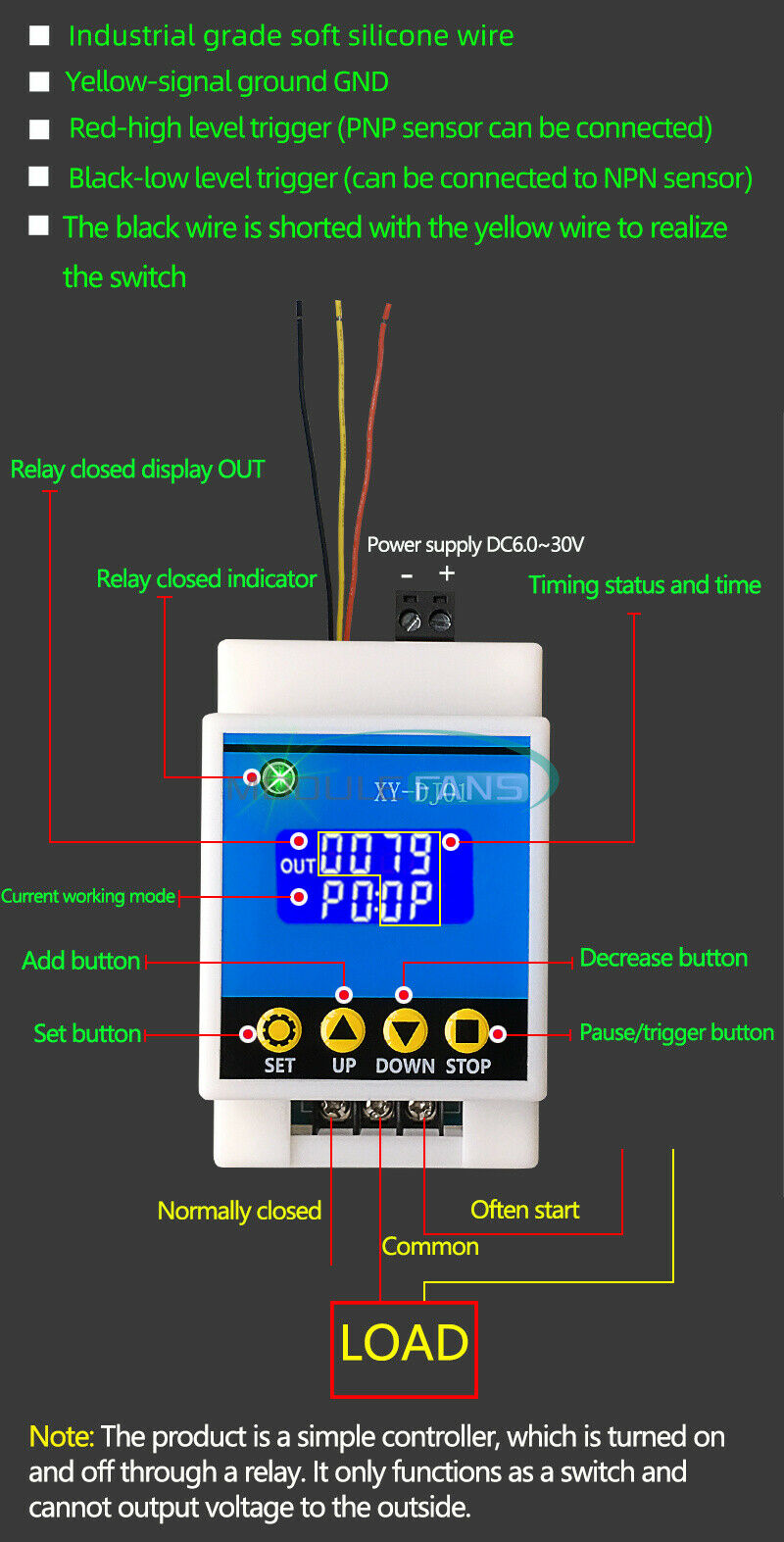 DC 6-30V XY-DJ01 One Relay Module Triggers The Delay Cycle Timing Circuit Switch
