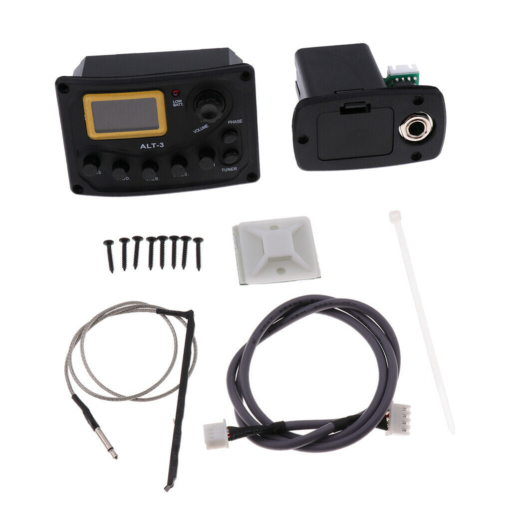 1 Set ALT-3 EQ Pickup Tuner+Piezo Pickup for Acoustic Folk Classical Guitar