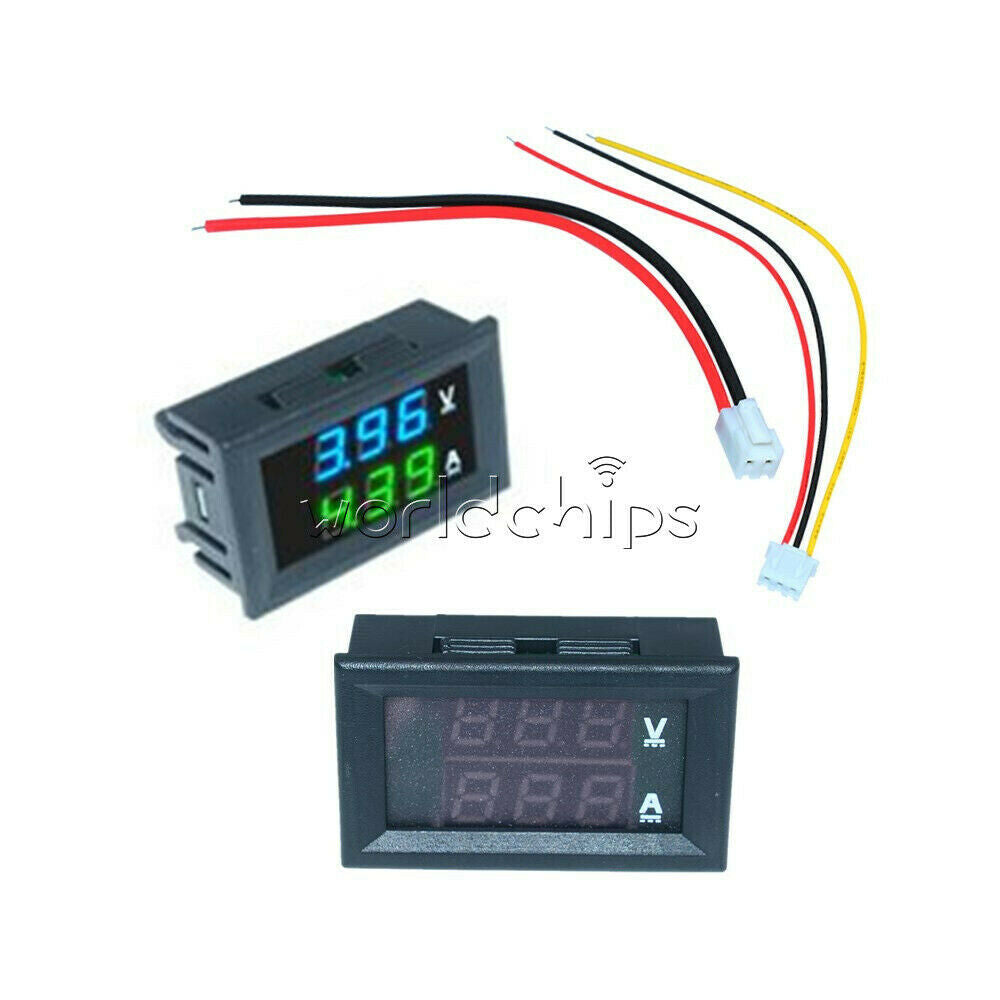 Digital DC 0-100V 10A Voltmeter Ammeter Voltage AMP Power Blue & Green Dual LED