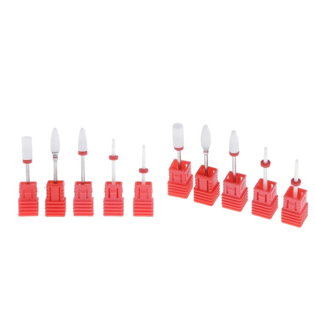 10Pieces Ceramic inch for Acrylic Gel Nail Polishing Manicure Tool Gift