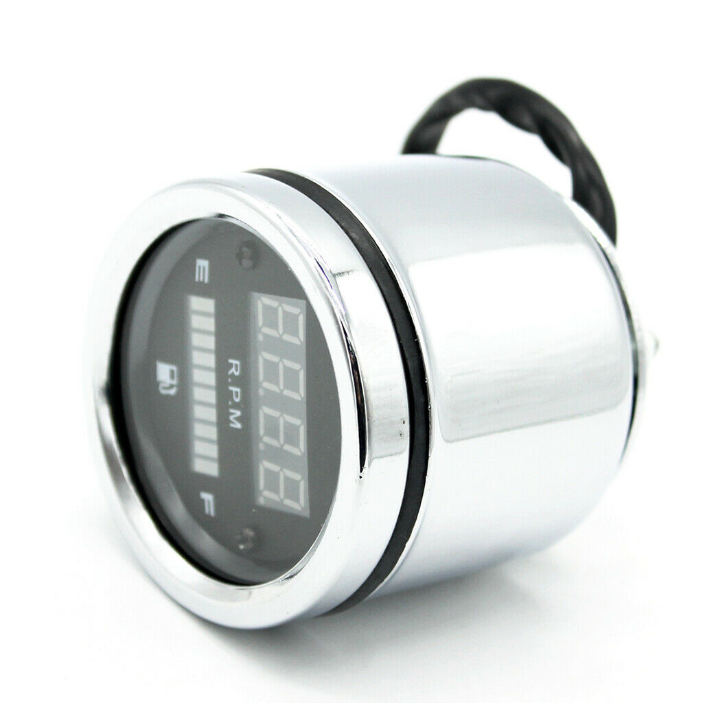 52mm Motorcycle Retro Tachometer Oil Fuel Level Gauge 2 in 1 Meter