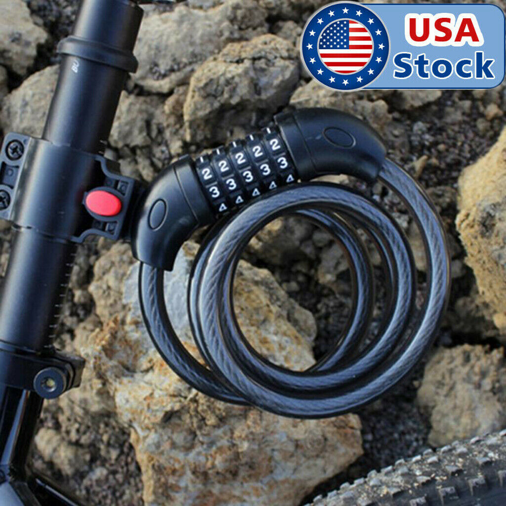 5 Digit Security Bike Chain Lock for Bicycle, Mountain Bike, Scooter