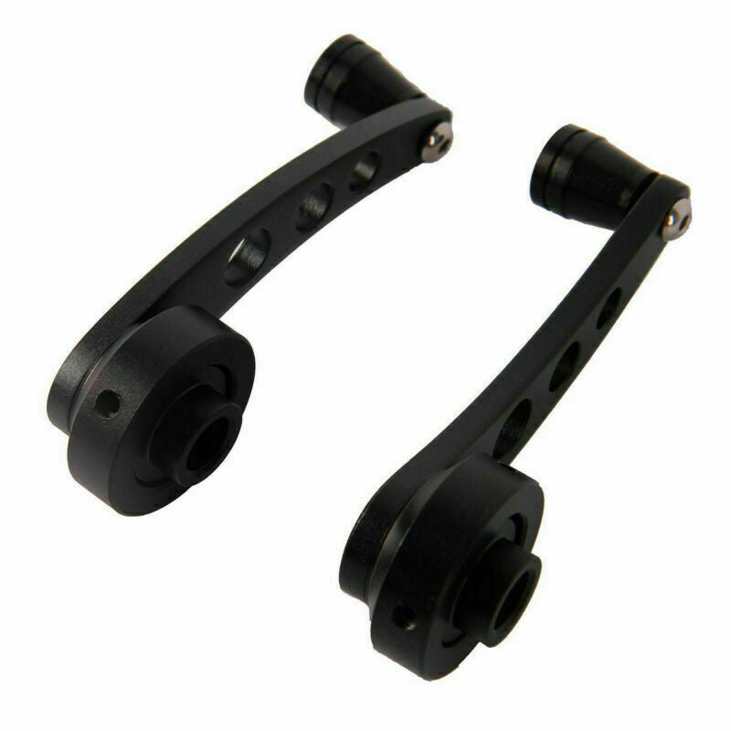 Car Auto Window Winder Kit Crank Door Glass Handle Aluminium Black 2Pc Universal