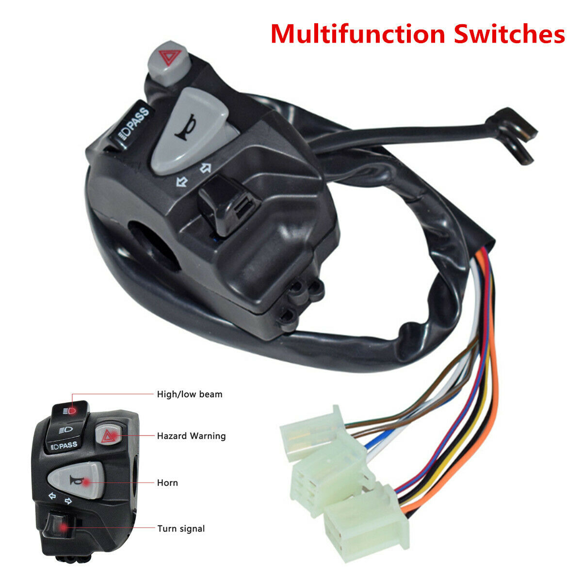 Multifunction Motorcycle Handlebar Control Switches With Wiring Harness For MSX