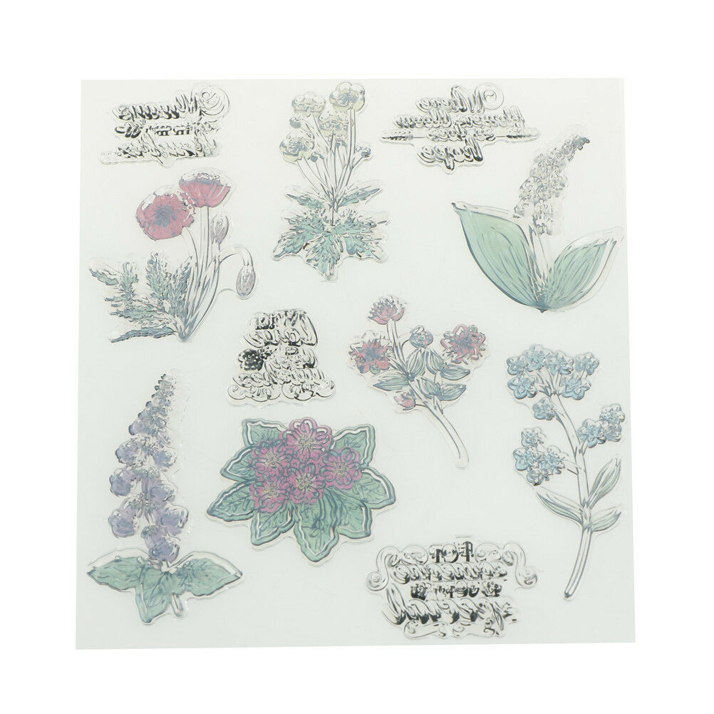 Transparent Clear Silicone Stamp flower Pattern for DIY Scrapbook Card Ma.l8