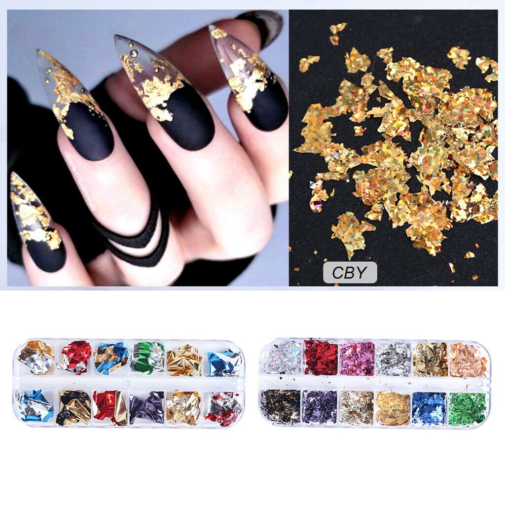 24 Colors Crafts Nail Glitter Paillettes Fragments Nails Art Decoration