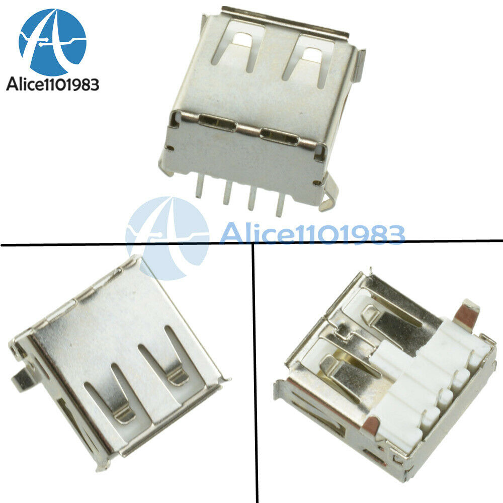 20PCS USB Type A Female Socket A/F 90 degree Female Socket Connector