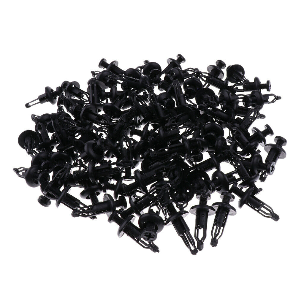 100 Pieces Car Door Fastener Fender Bumper Rivet Mouldings Trim Push Clips