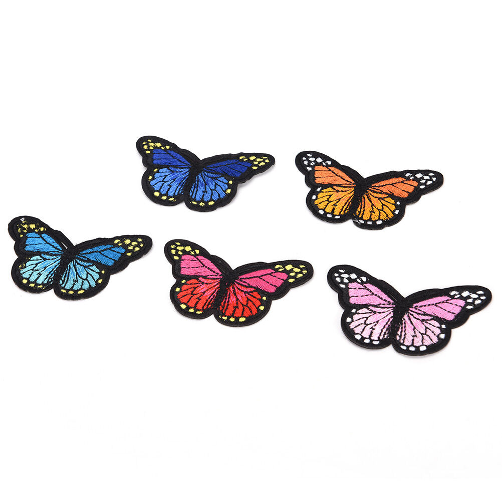5X butterfly patch patches sew iron on embroidered badge fabric clothing d.l8