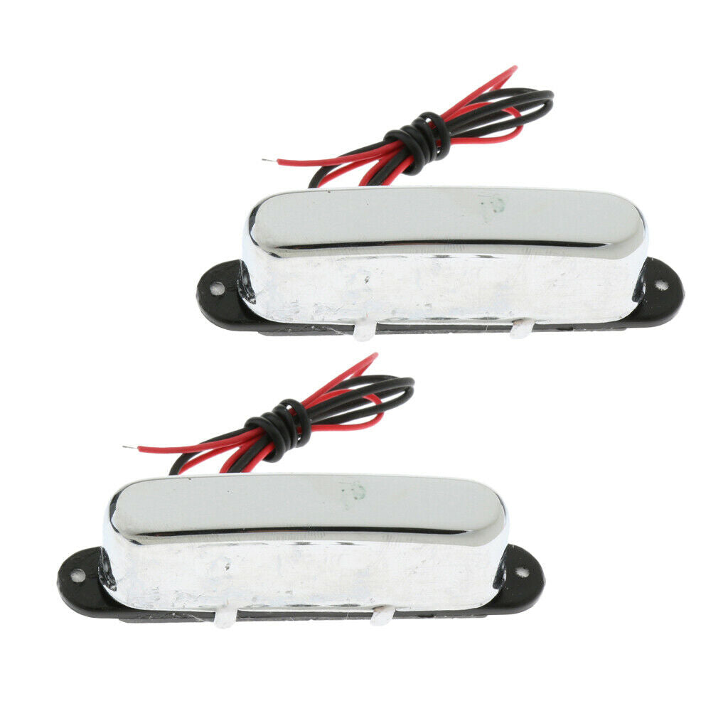 2pcs Novelty Alloy Wired Electric Guitars Neck Pickup Chrome Luthier Tool