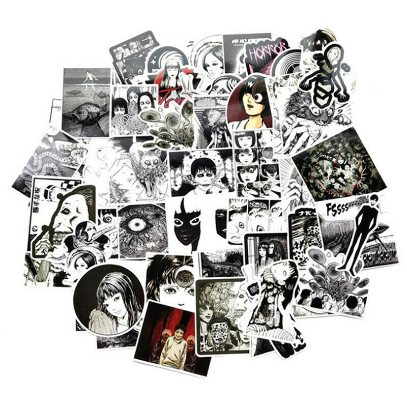56Pcs Horror Comics Stickers Japanese ITO leap second Laptop Luggage D NT.l8