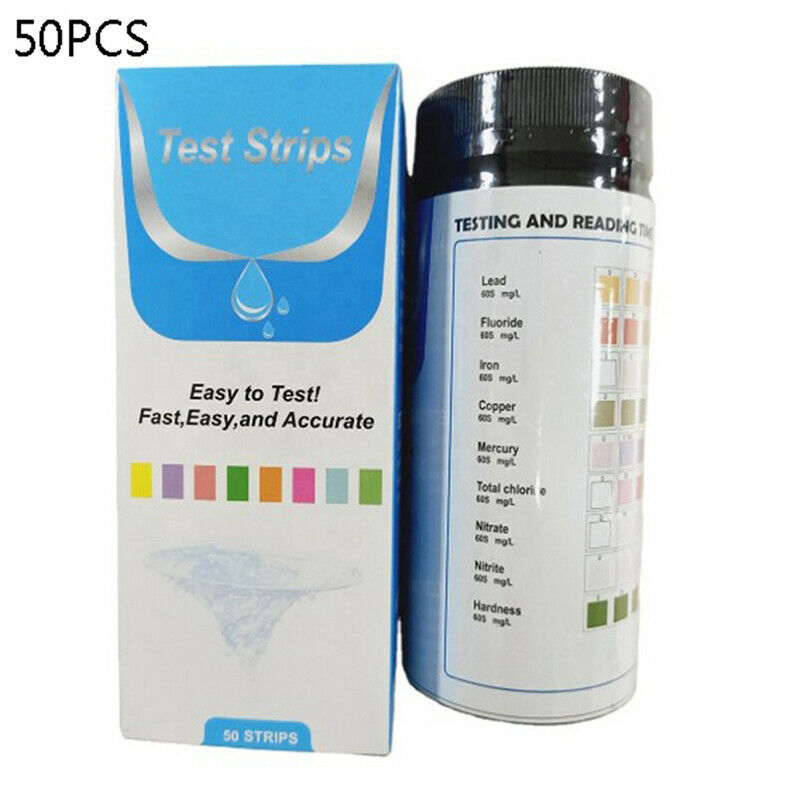 50Pcs 9IN1 PH Test Fish Tank Water Tropical Aquarium Pond Water Test Strips K SJ