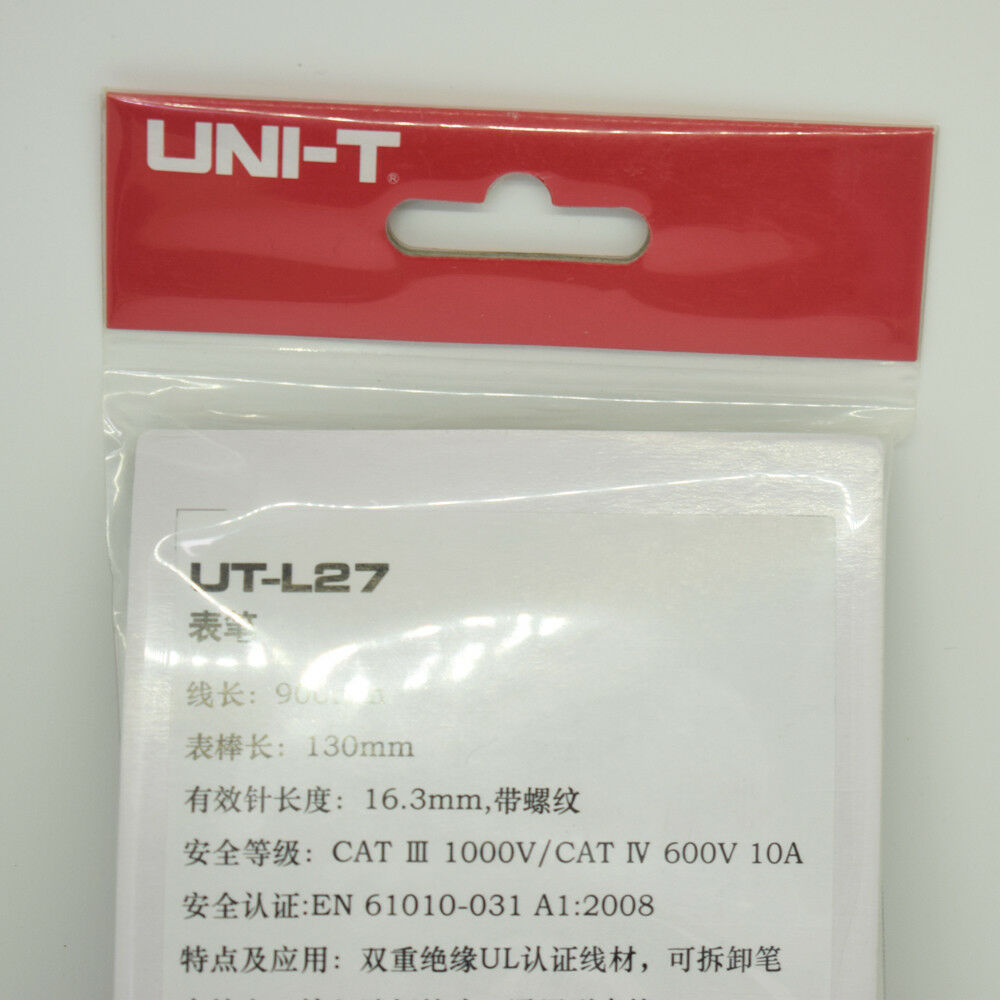 1set 1000V 10A UT-L27 UNI-T Multimeter Test Extention Lead Male Thread Probe