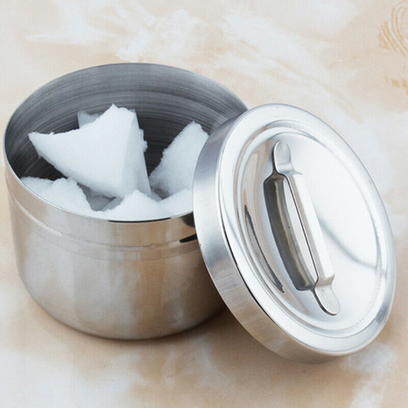 Stainless Steel Medical Dental Cotton Tank Alcohol Disinfection Jar Container SJ