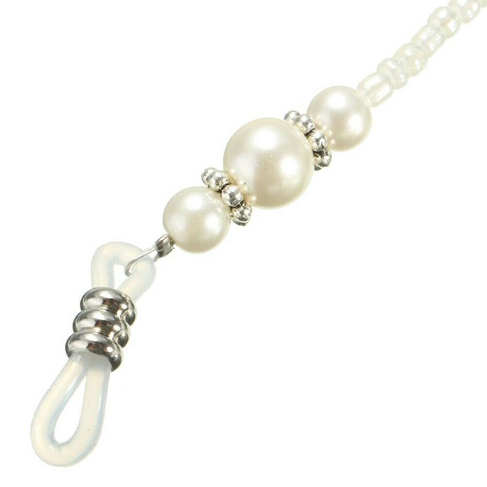 White Pearls Glasses Eyeglass Holder Leash Chain Strap Lanyard Cord Sunglass