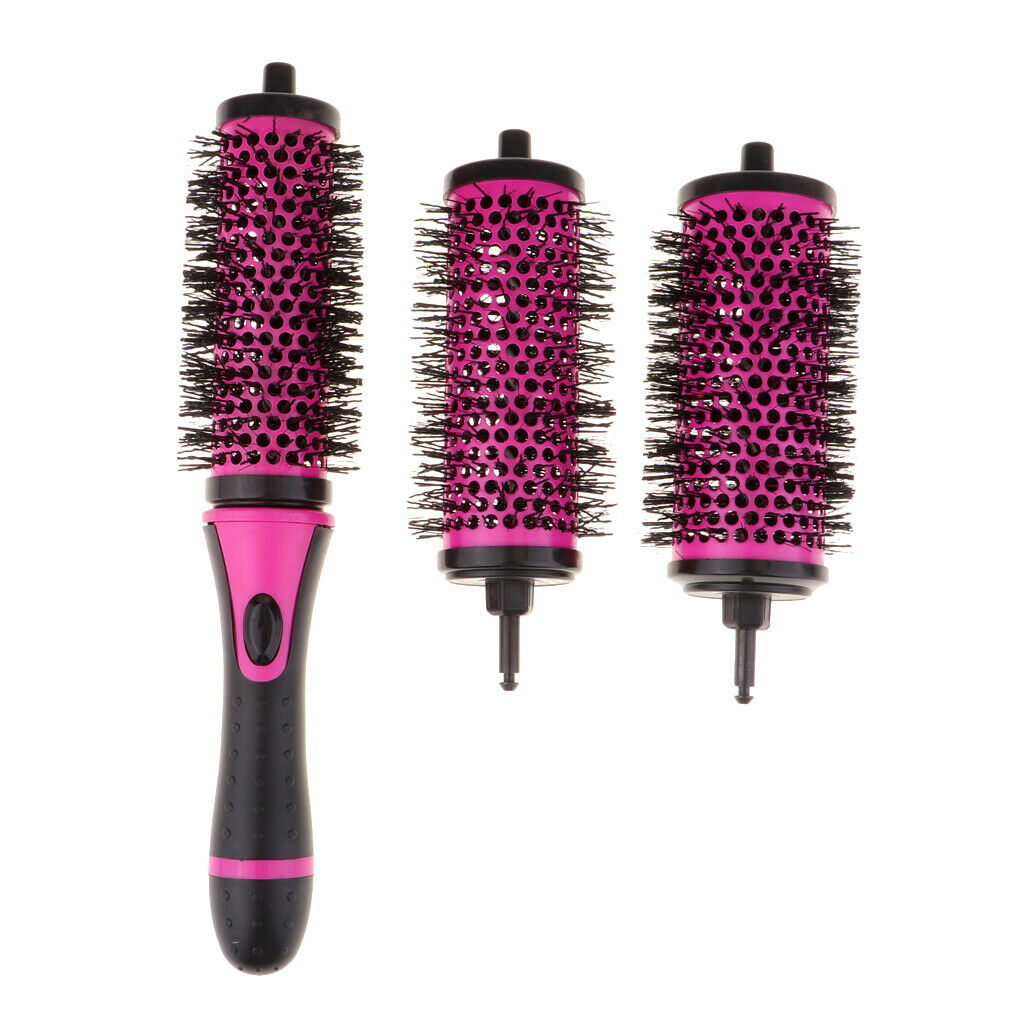 Salon Ceramic Round Hairbrush with Removable Handle And 3-Part Barrel for Women