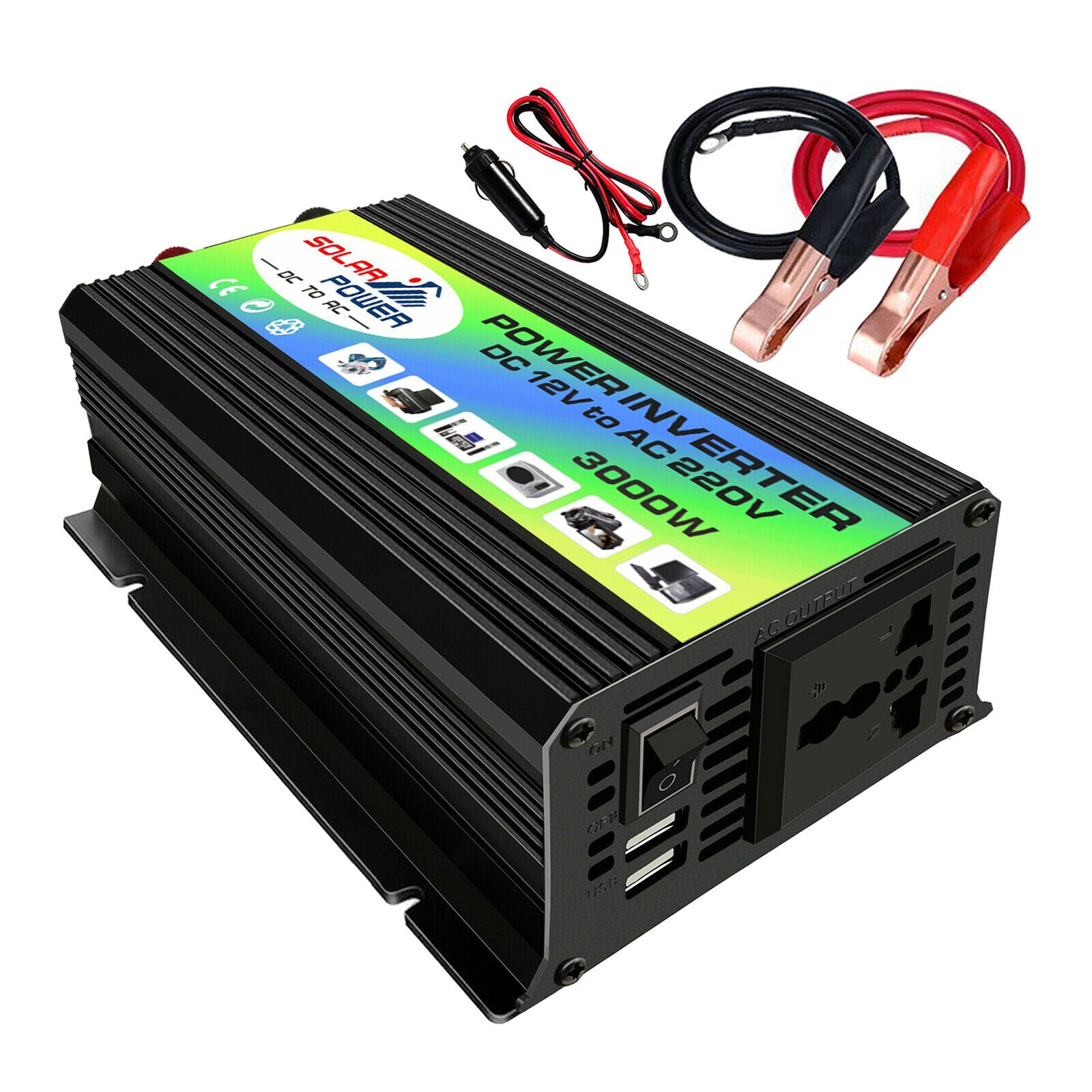 300W Car Inverter DC12V - AC220V Converter Adapter Transformer