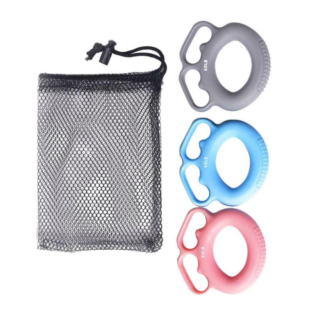 3Pcs Silicone Hand Finger Grip Rings Muscle Power Training Finger Separate