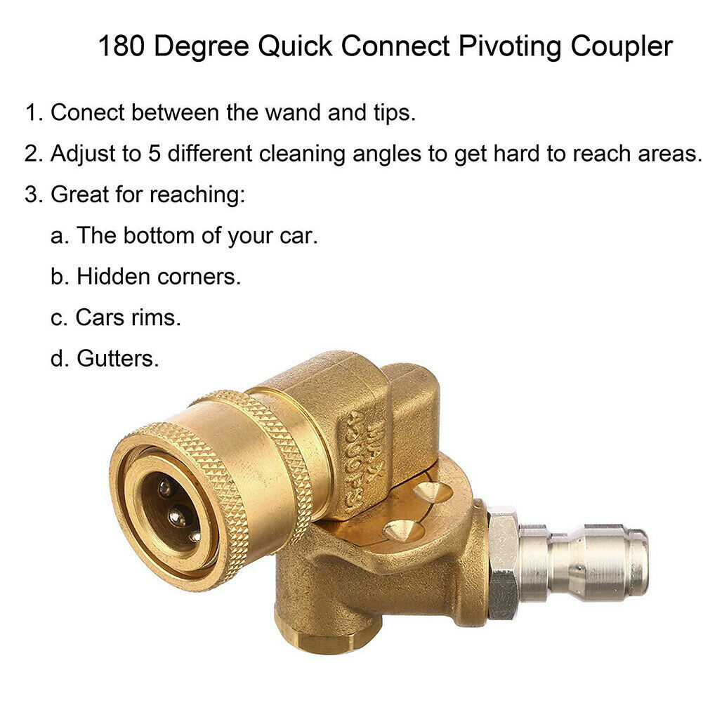 5pcs Pressure Washer Tips 4500 PSI 1/4 inch Quick Connector with Pivot Coupler