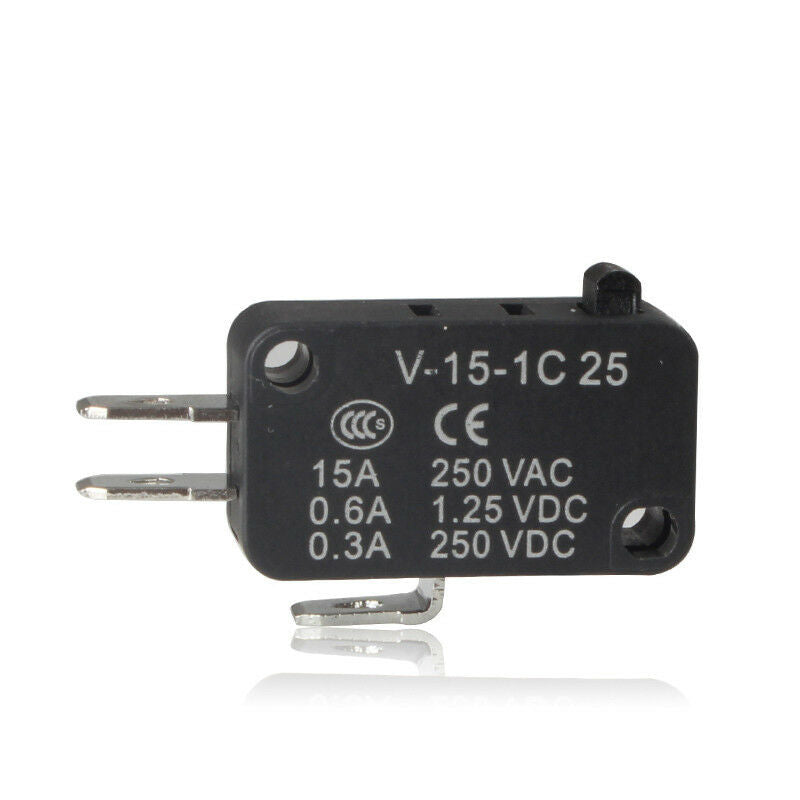15pcs Micro Switch Push Button Actuator AC 125V AC 250V, 15A DC 250V, 0.3A Black