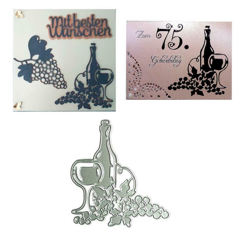 Red Wine Metal Cutting Dies Stencil DIY Scrapbooking Album Paper Card Template
