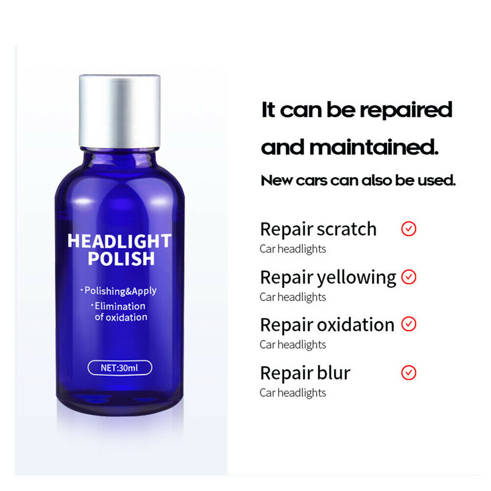 Car Headlight Lens Repair Tools Kit with 30ML Care Polishing Anti-scratch Liquid