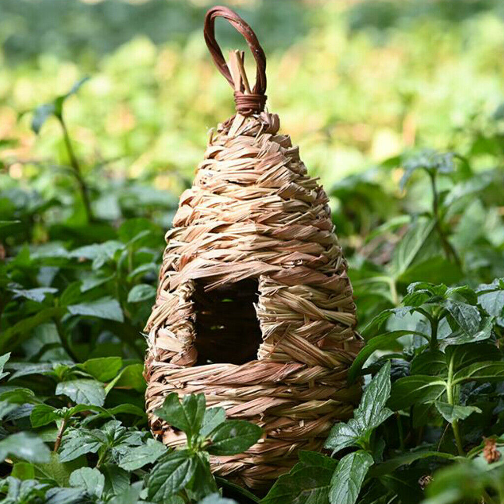 Hibiscus Grass Hanging Birdhouse Straw Bird Nest Natural Cave Decoration