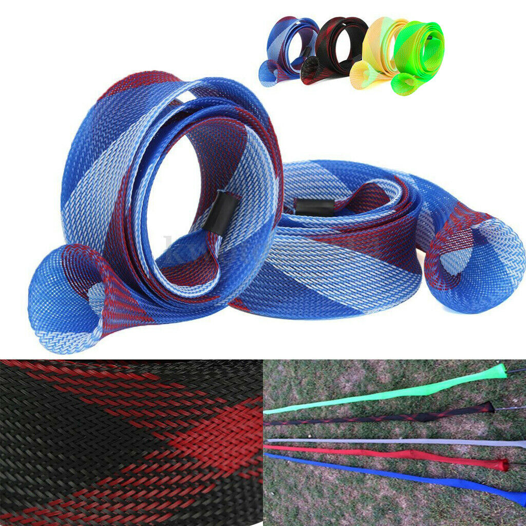 45mm Fishing Rod Expandable Braided Cable Sleeve Protector - Black