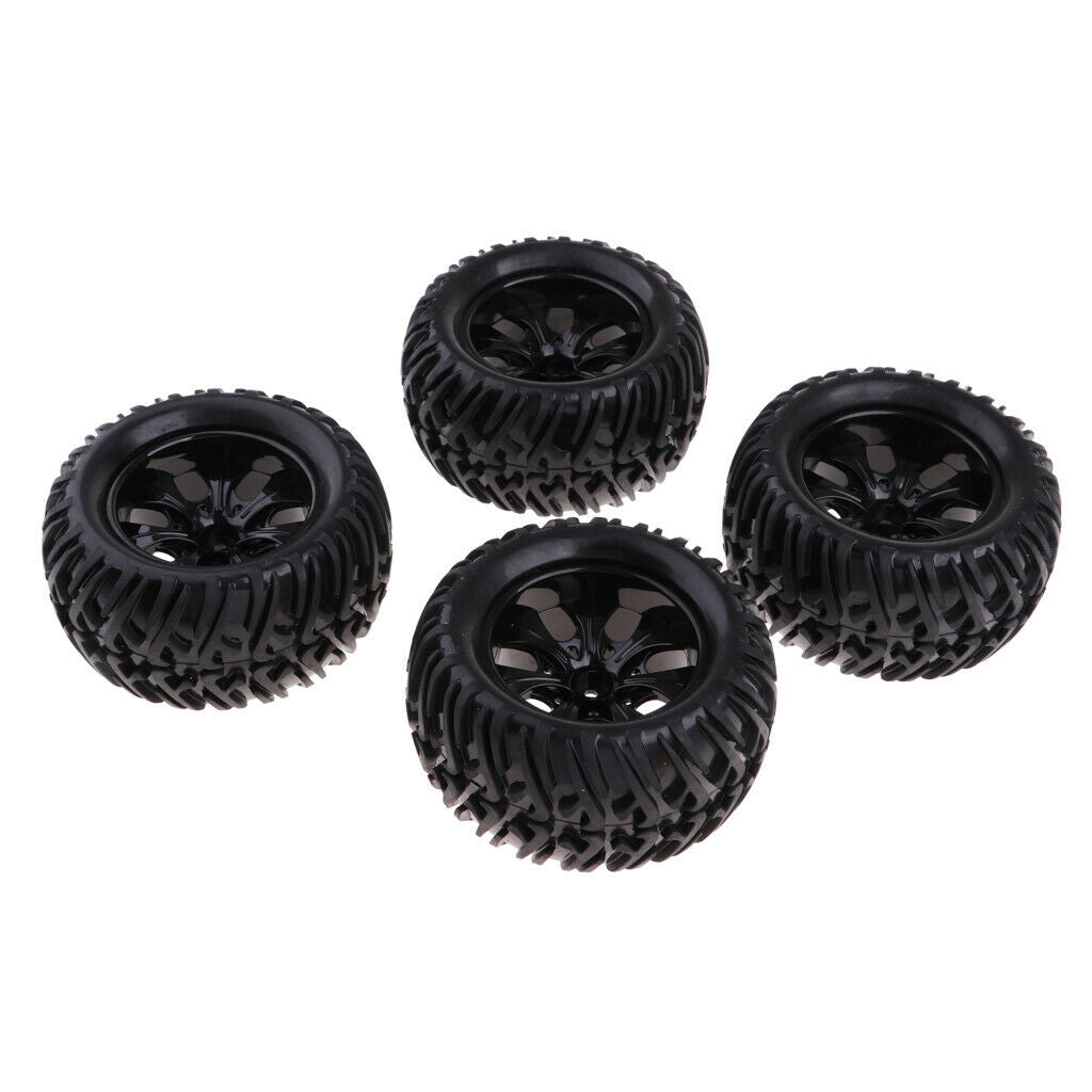 4Pcs RC 1/10 Wheel Rims w/ 125mm Tires for Henglong Kyosho FS  Truck
