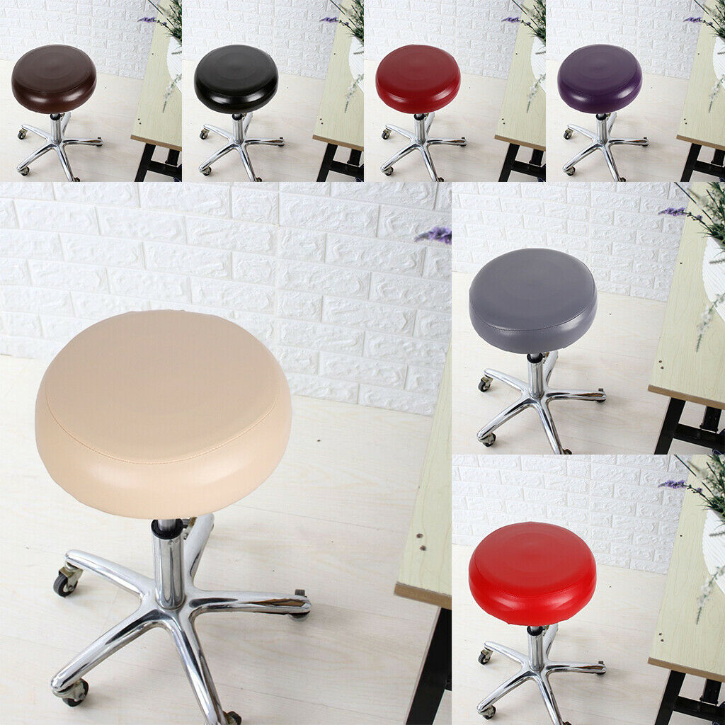4X Home Bar Stool Covers PU Leather Round Chair Seat Cushions Sleeves Champagne