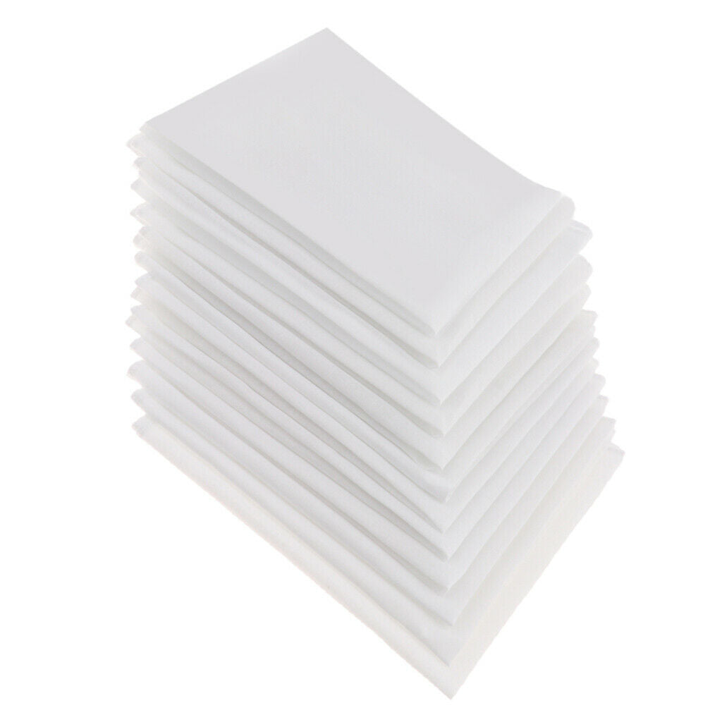 24 Pieces Cotton Handkerchiefs Classic Solid White Pocket Square Bulk Set