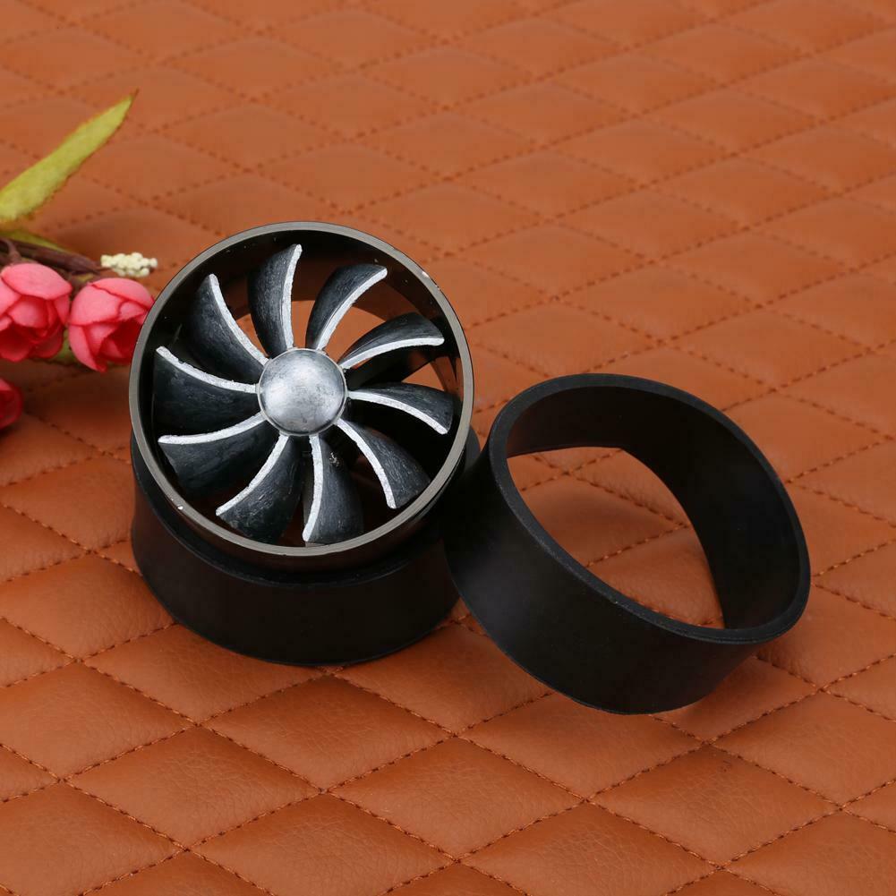 Car Turbo Charger Air Intake Gas Fuel Saver Car Refitting Fan Vent(Black) @
