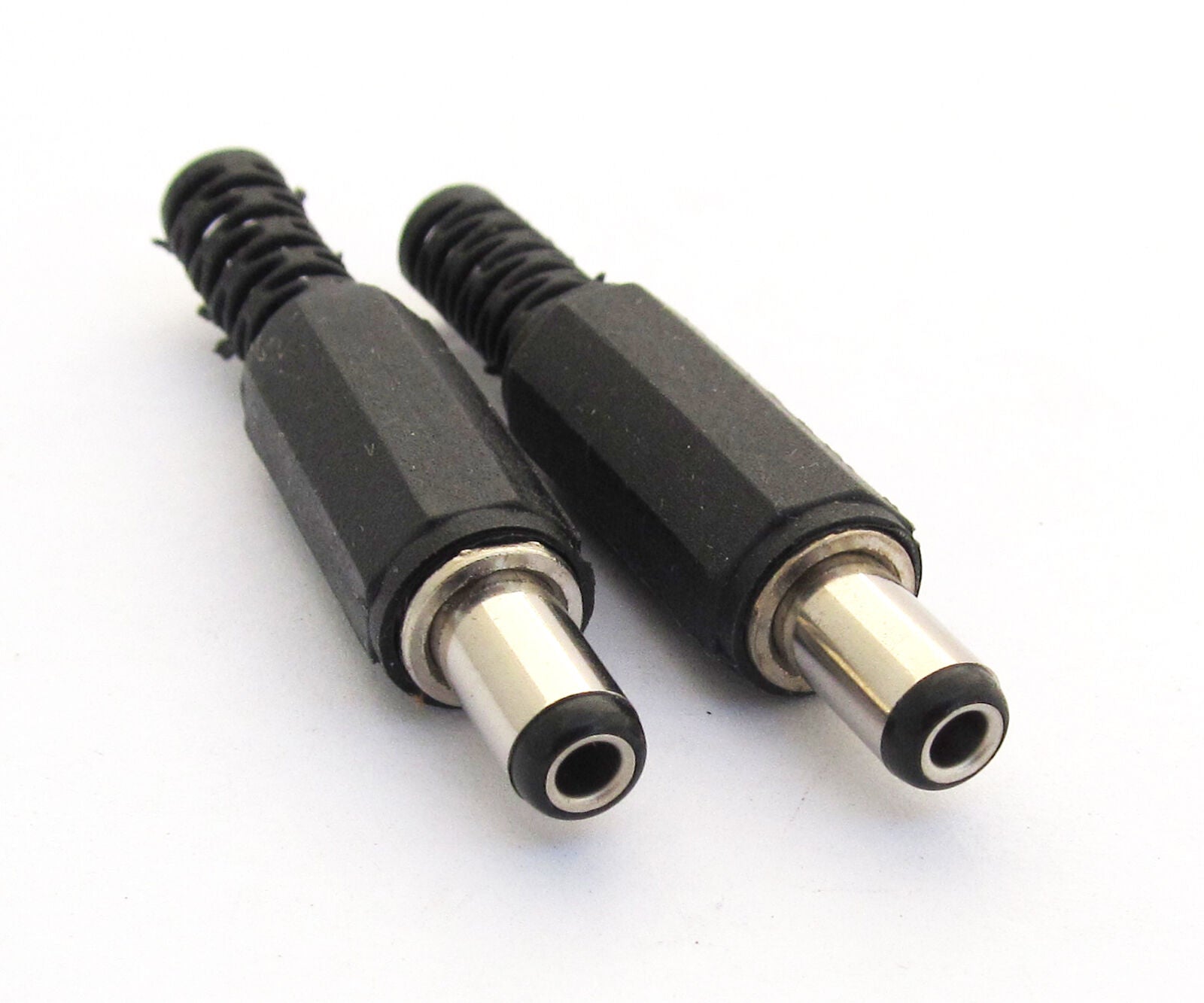 1pc 2.5x5.5mm 2.5mm DC Power Male Plug Soldering Connector Plastic Cover Black