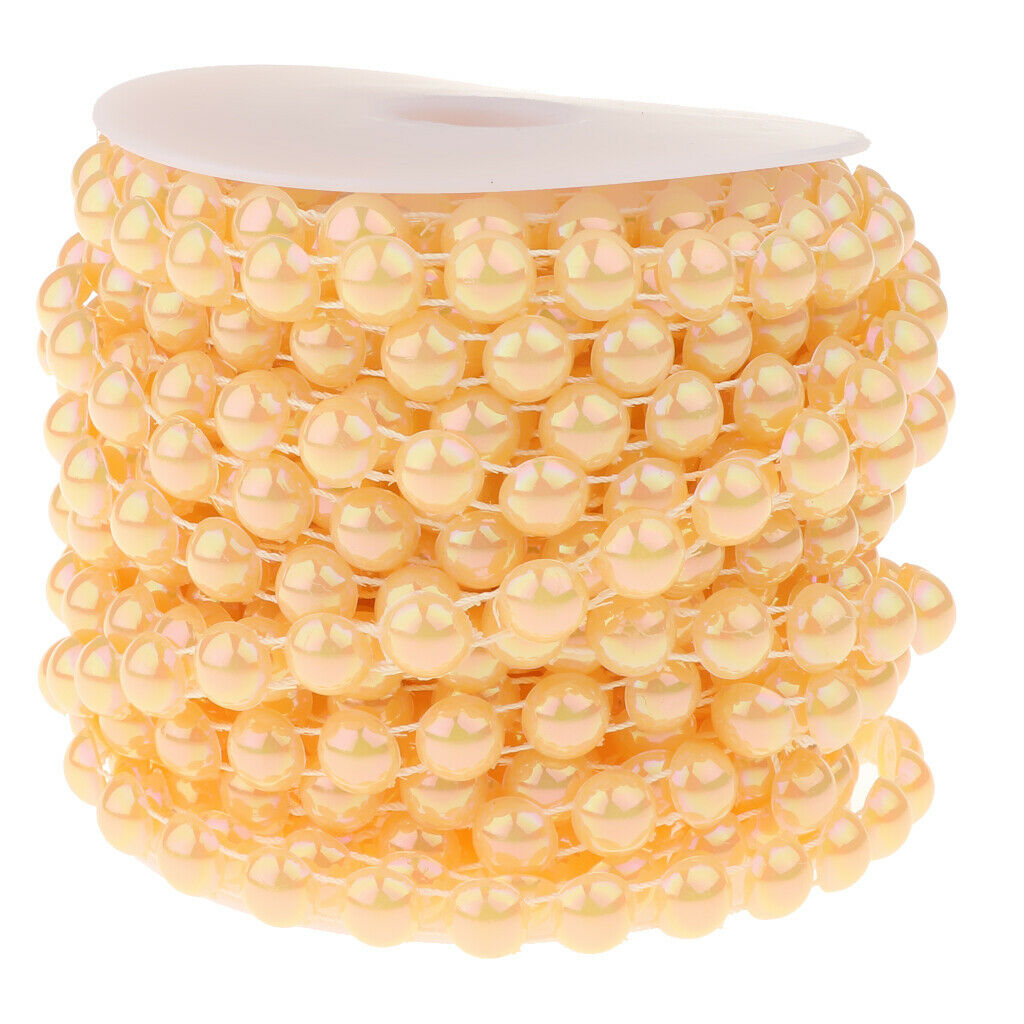 10mm DIY Half Round Bead Garland String Beads Craft Wedding Decor Yellow