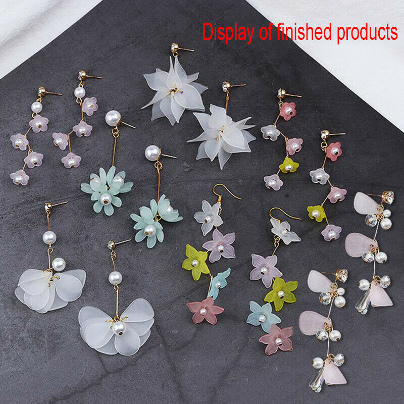 7 Pairs Mix Flower Drop Earrings Material DIY Handmade Jewelry Making Set.l8