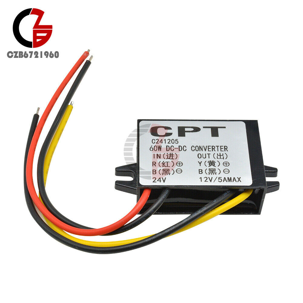 DC 24V to 12V 5A 60W Buck Step-Down Converter Car Power Supply Voltage Regulator
