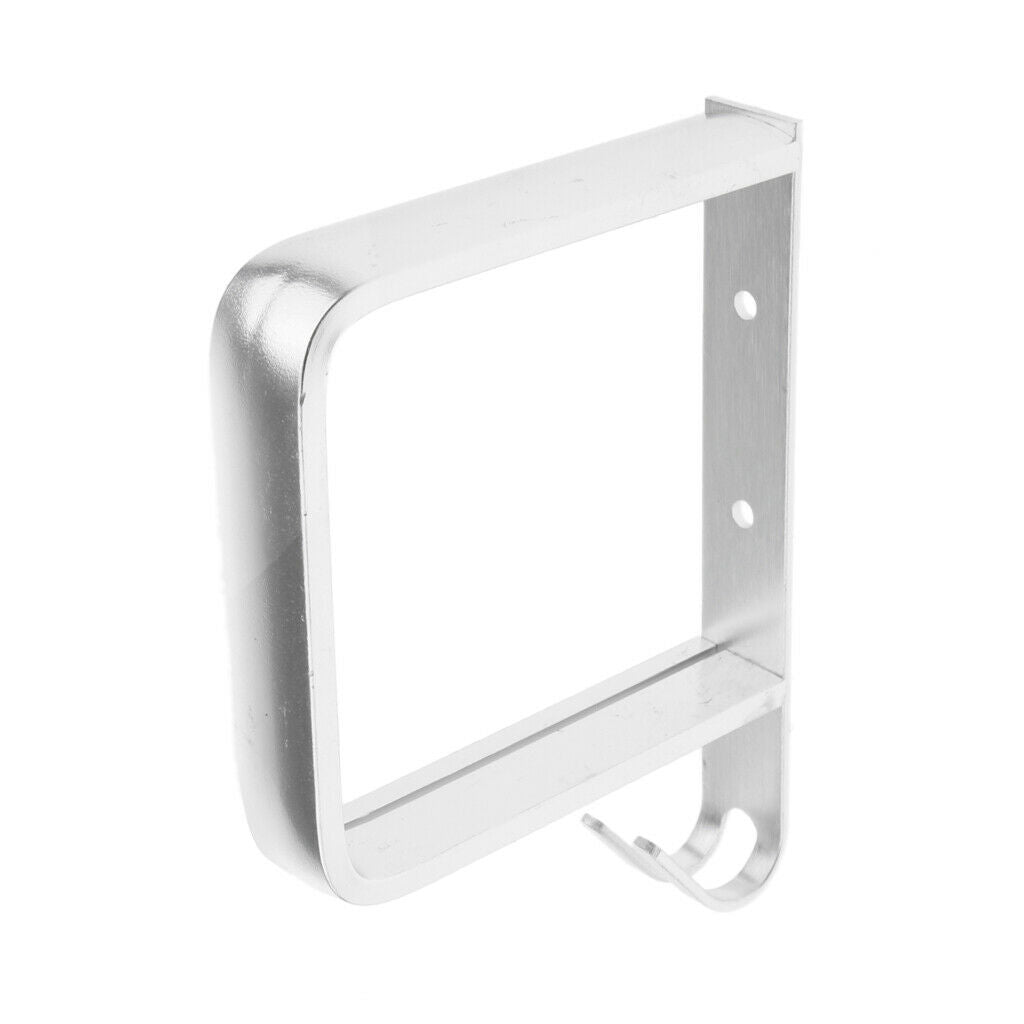 Aluminum Hair Dryer Holder Rack Wall Mounted w/ Hook for Salon Bathroom