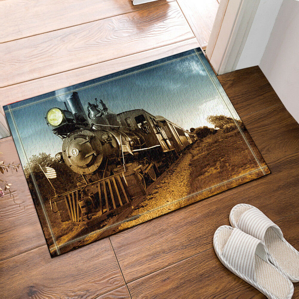 Old Train Picture Floor Rug Carpet Mat Bathroom Mat Non-slip Pad 40x60cm